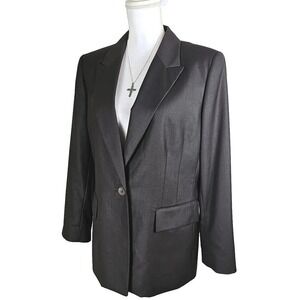 Kasper ~Woman Size 16~ Chocolate Brown One Button Lined Career Work Suit Jacket.